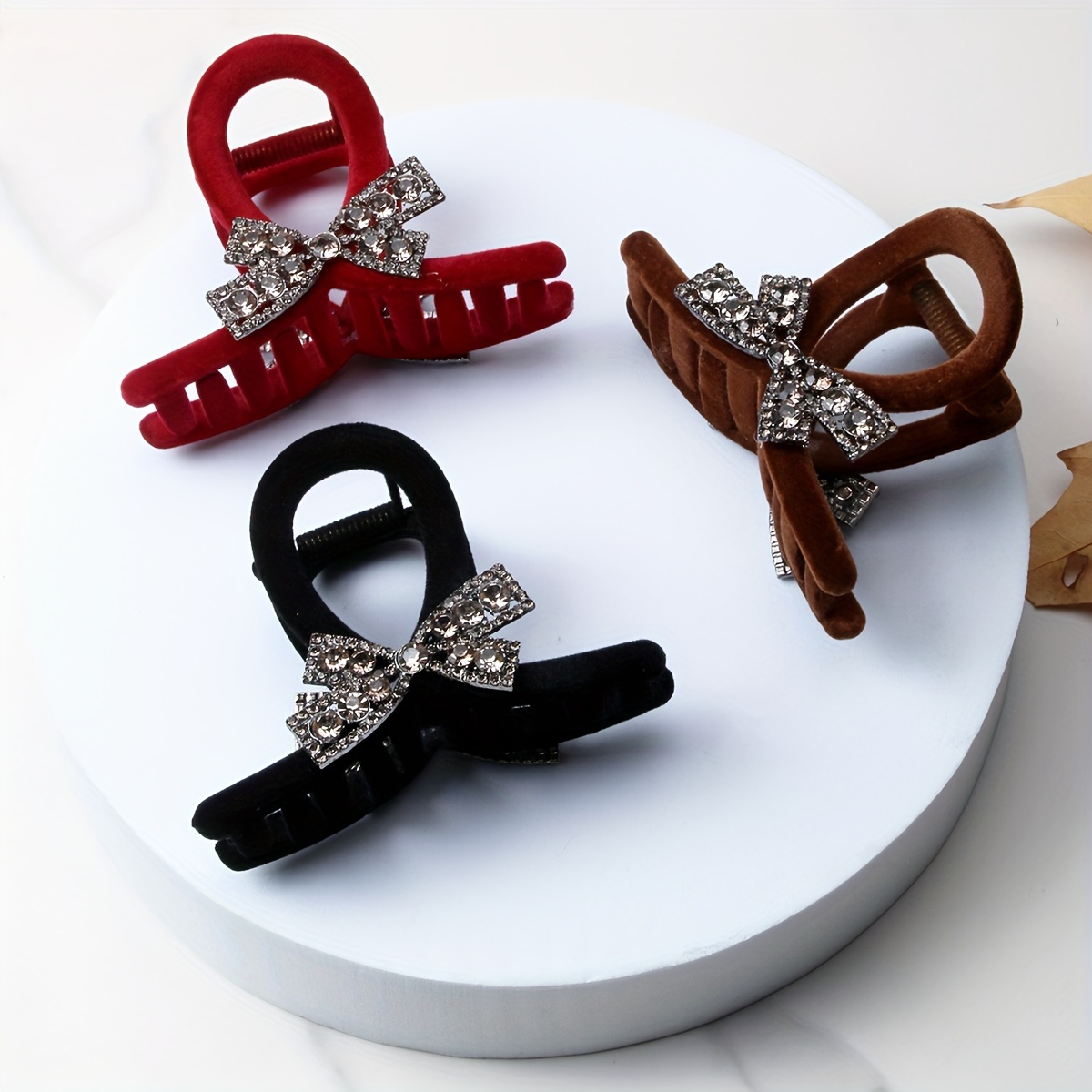 Christmas Red Velvet Big Bow Girls New Year Hair Accessories - Temu