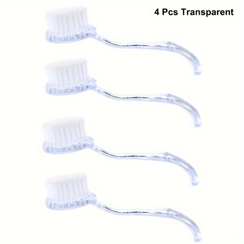 TEMU Set Of 4 Soft Plastic Nail Dust Brushes, Makeup , Round-headed Powder Cleaning Brushes With Handles, Foot Care Cleaning Brushes With Caps.