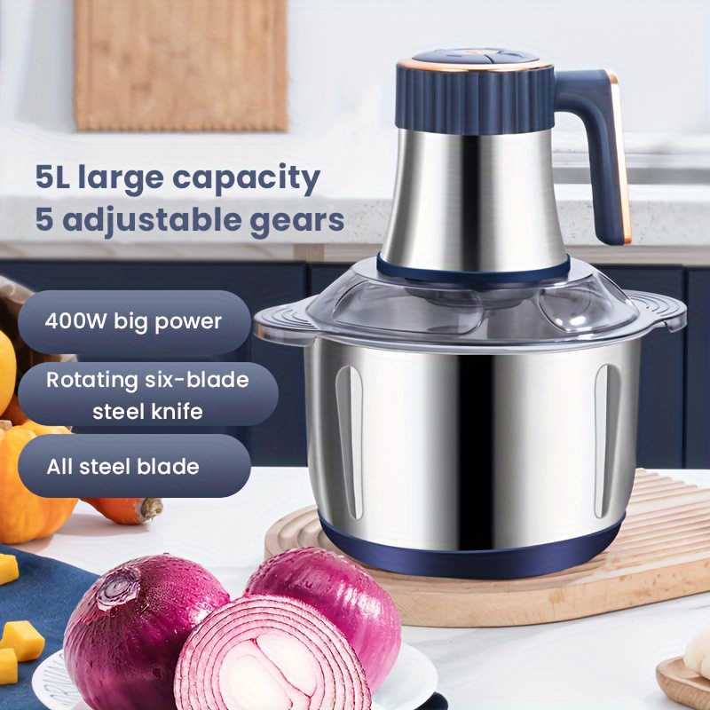 Powerful Meat Grinder With 3 Bi-level Blades And 304 Stainless Steel Blades  - Mini Electric Food Chopper For Kitchen - Temu