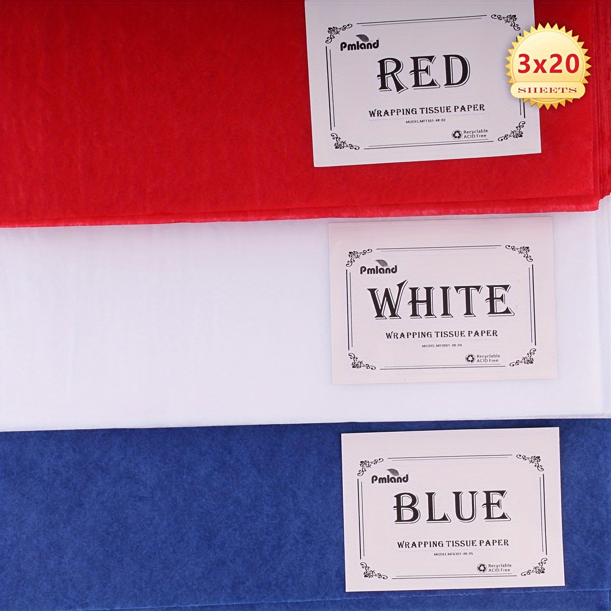 FFIY Papier d'Emballage Blanc Rouge, 80 Feuilles de Papier de Soie de 19,6  x 13,7 pour l'Emballage Cadeau, Coeurs Rouges Motifs de Flèche Cupidon  Envelopper le Papier en Vrac, Papier de Soie