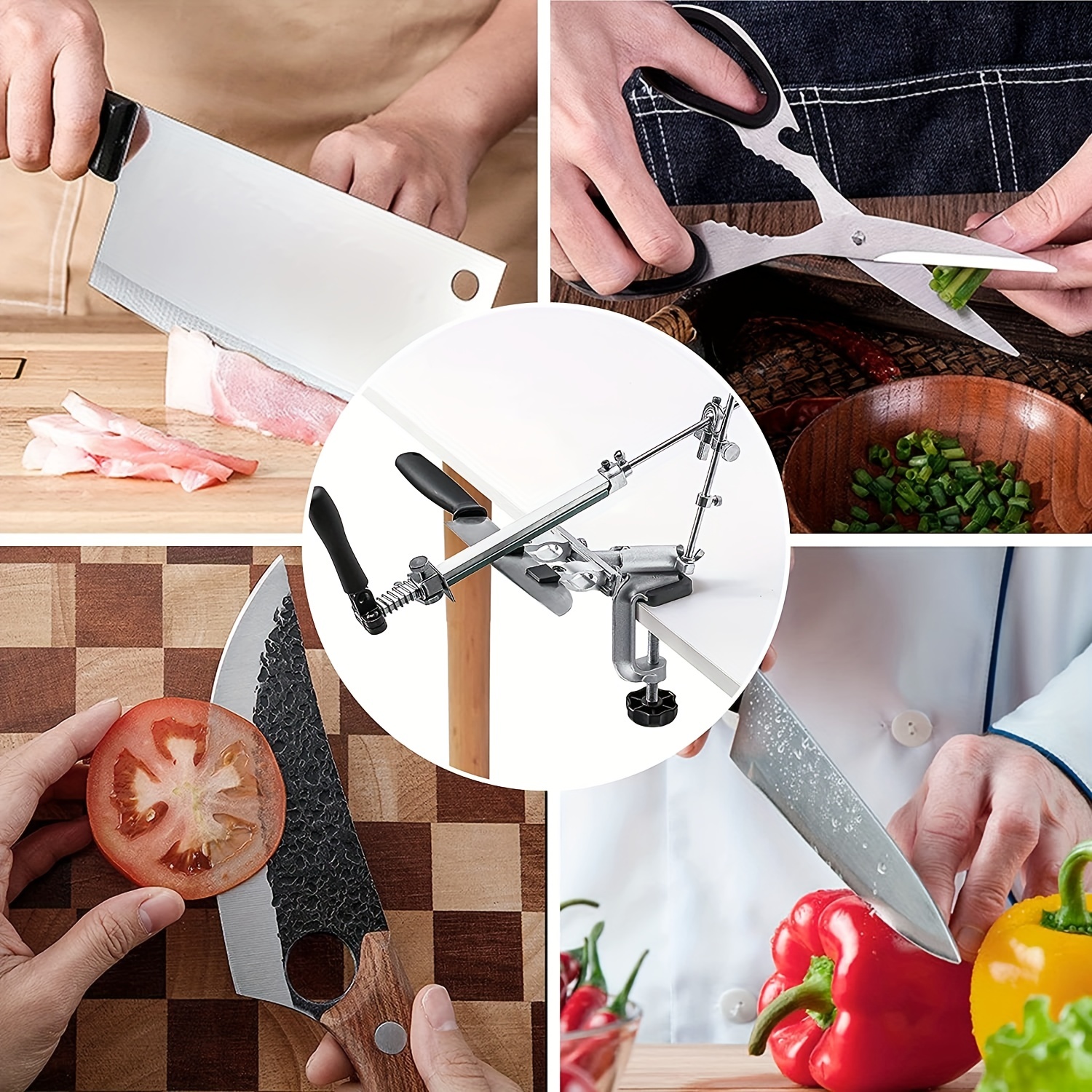 Fix-angle Knife Sharpener Kit, Kitchen Professional Sharpening System Tools for Chef Home