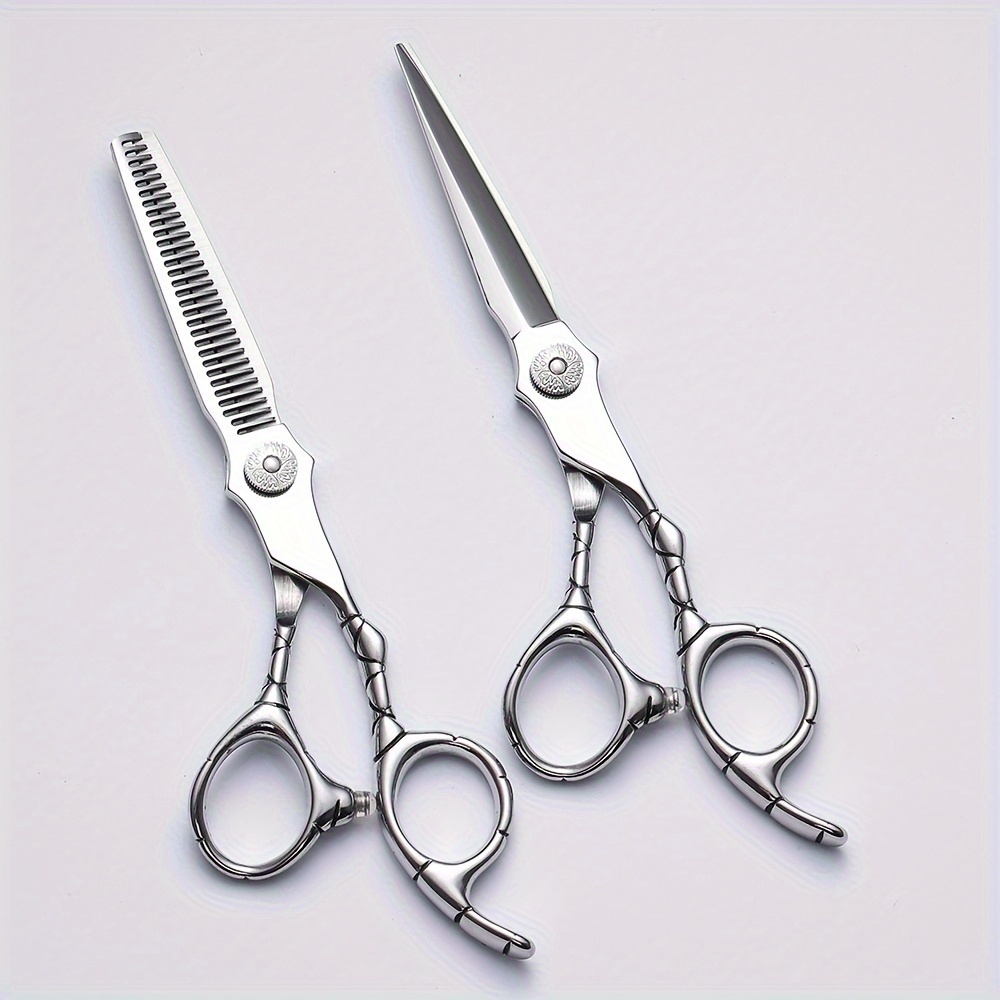 Professional Hair Scissors Ribbon Comb Flat Cut Trim Texture Barber Special  Hair Stylist Thin Cut 6.0 Inches Short Practical Supplies