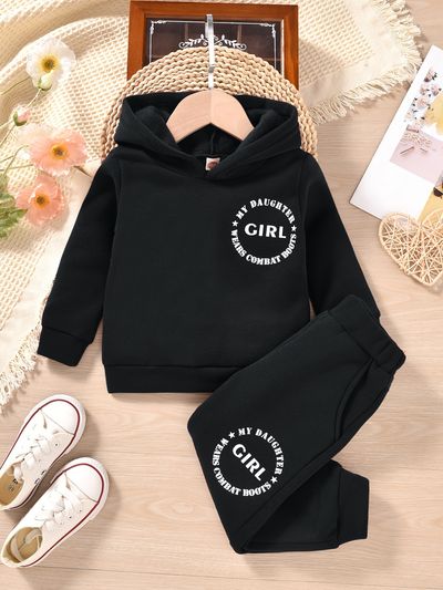 Girls "My Daughter Wears Combat Boots" Sweatsuit,  Autumn/Winter Outfits Kids Clothes