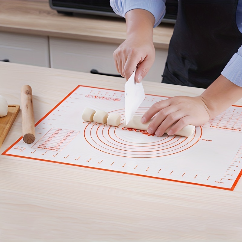 1pc Silicone Baking Mat Kneading Dough Mat Easy-to-store Thinly Silicone  Baking Mat Kneading Dough Mat With Scale Size For Pastry Pizza Cake Rolling  Dough Non Stick Tablemat Sheet Kitchen Mat