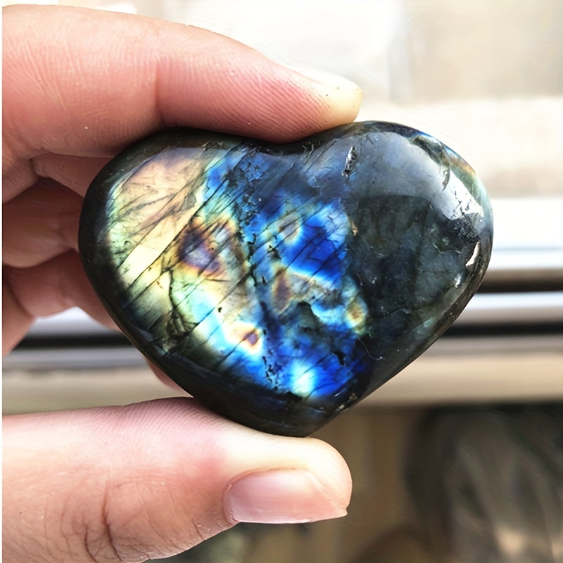 Labradorite Heart Shape Natural Moonstone