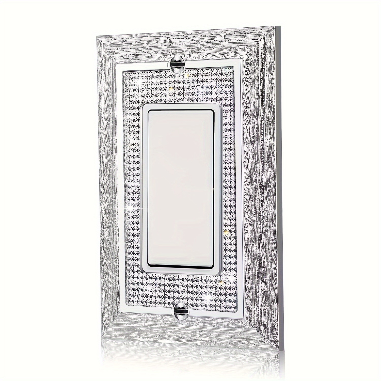 1pc Cubiertas Enchufes Pared Placa Pared Plateada Brillante - Temu