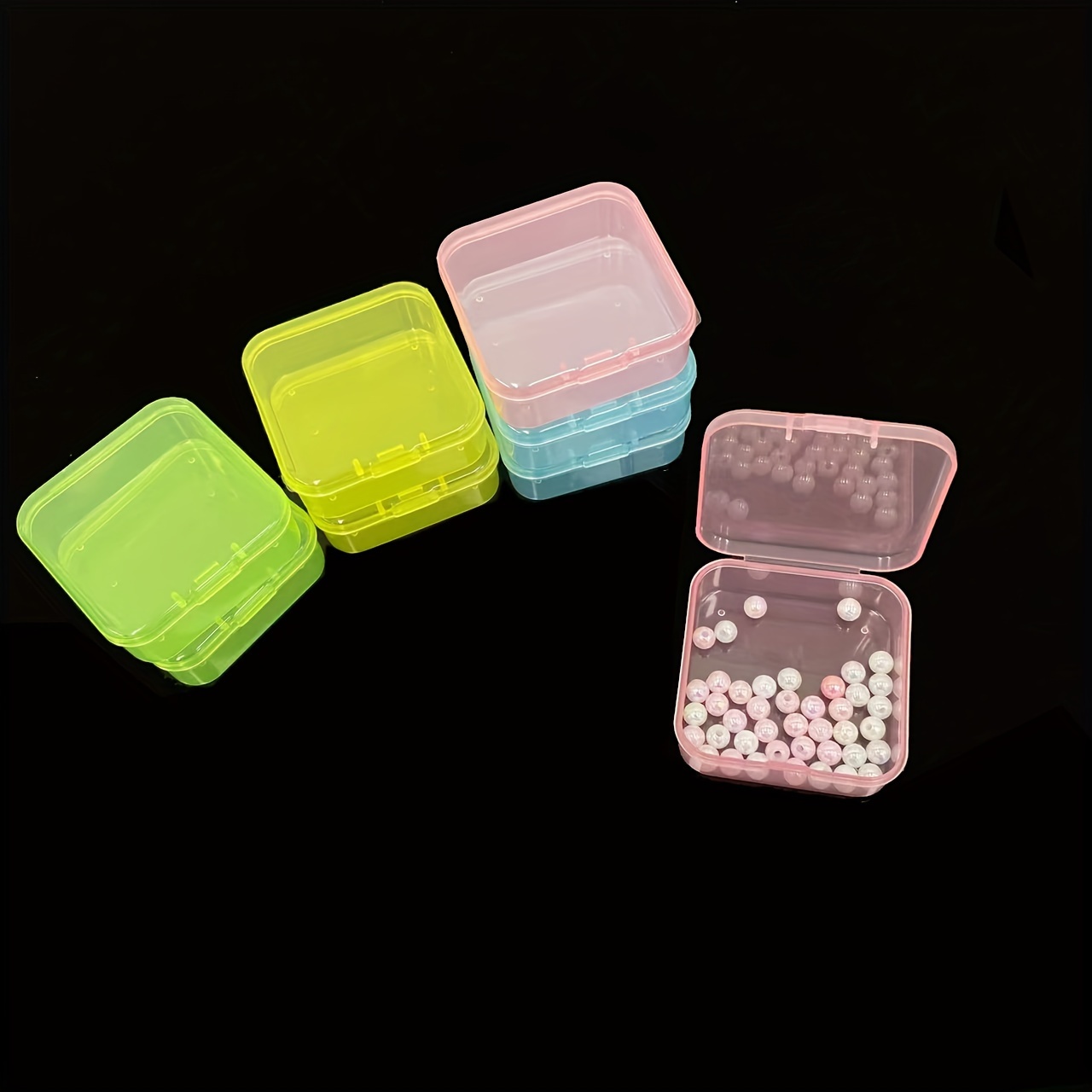 Plastic Bead Containers, Flip Top Bead Storage, Jewelry Box for