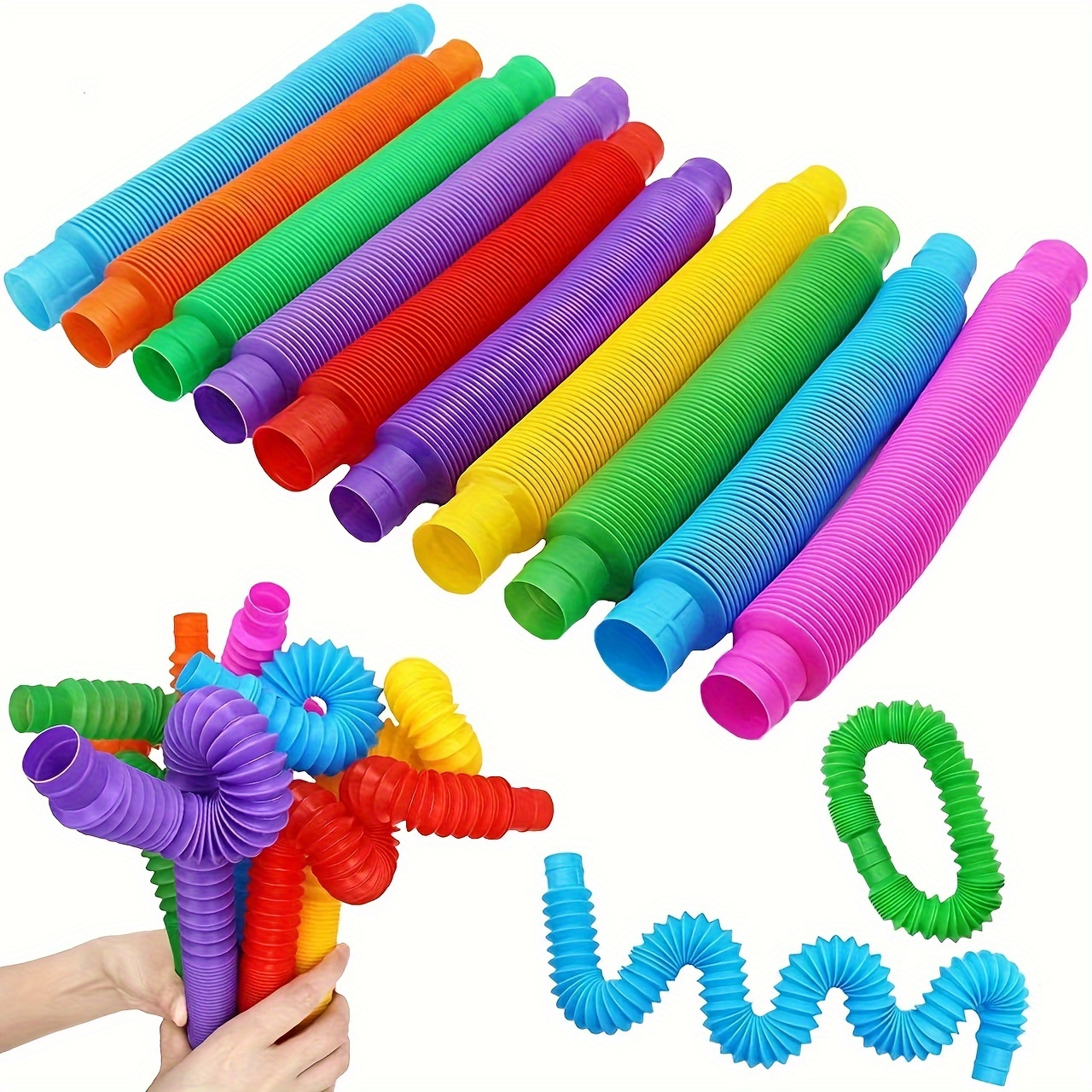 Anditoy 6 Pack Mini Dog Pop Tubes Sensory Toys for Kids Boys Girls Toddlers  Christmas Stocking Stuffers Gifts