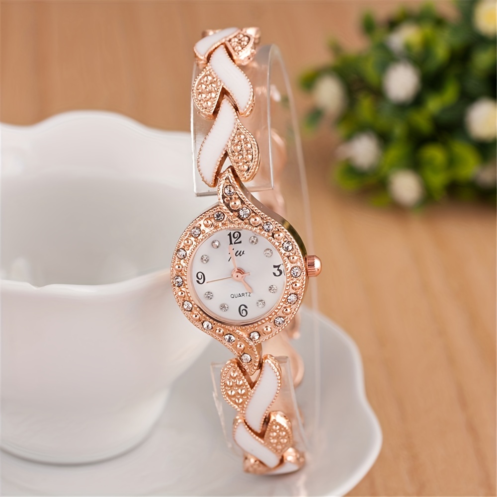 Women Quartz Watch Set Crystal Bracelet Watch Female Jewelry Set 4
