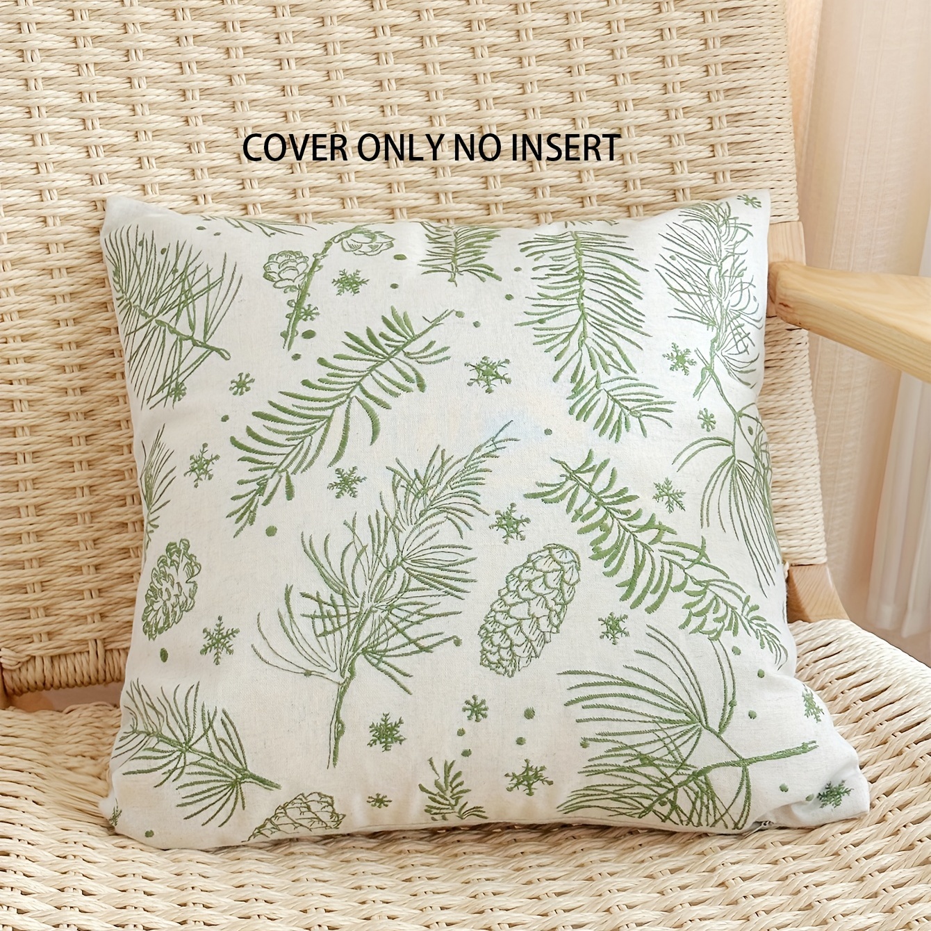 

1pc 4 Seasons Leaf Embroidery Pillow Cover - Soft And Stylish Home Decor For Living Room, Bed, Sofa, And Couch