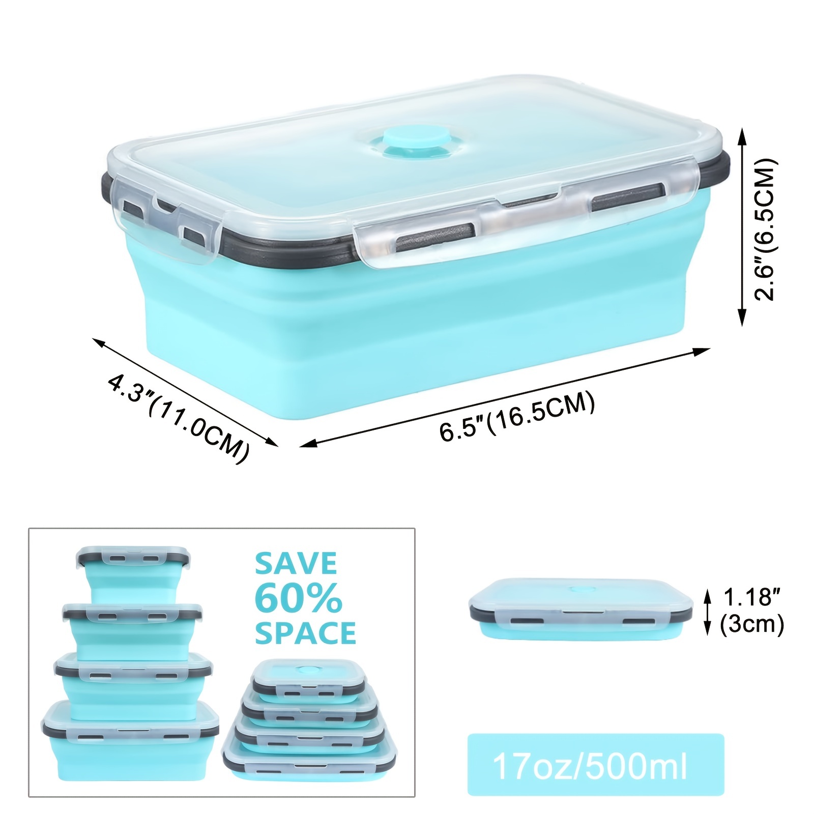 Collapsible Silicone Food Storage Containers With Lids - Portable Bento  Lunch Box For Teenagers And Workers - Microwave Safe And Dishwasher Safe -  Perfect For School, Canteen, And Home Kitchen - Temu