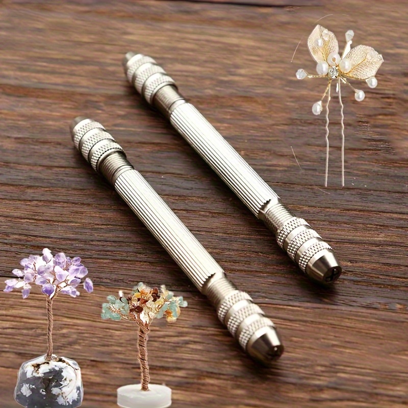 

1pc Aluminum Alloy Manual Wire Twister For Diy Jewelry Making, Handheld No-electricity Needle Vise For Twisting Copper Wire, Beading Craft Tool For Accessories