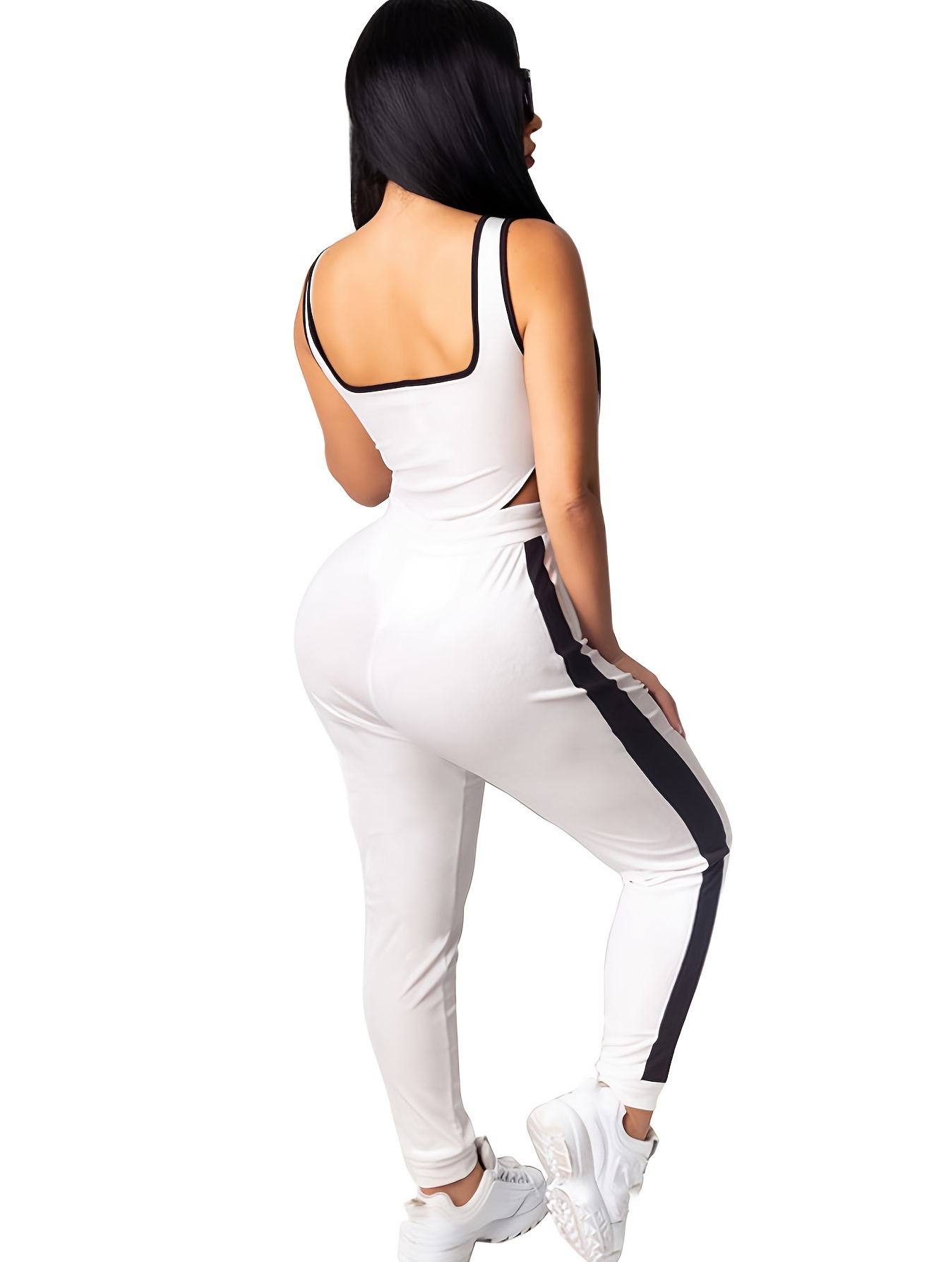 Honeeladyy sexy shapewear bodysuit Women'sSexy Basics Versatile Solid Color  Fashion Tight Fitting Cutout Jumpsuit