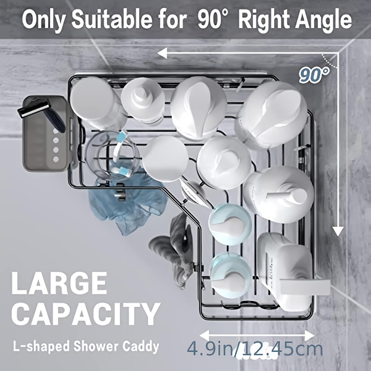 OMAIRA Shower Caddy Shower Organizer Shower Shelf, Adhesive No