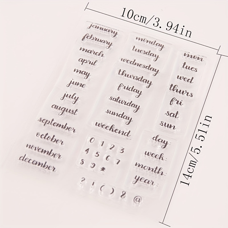 Calendar Transparent Silicone Stamp - Temu