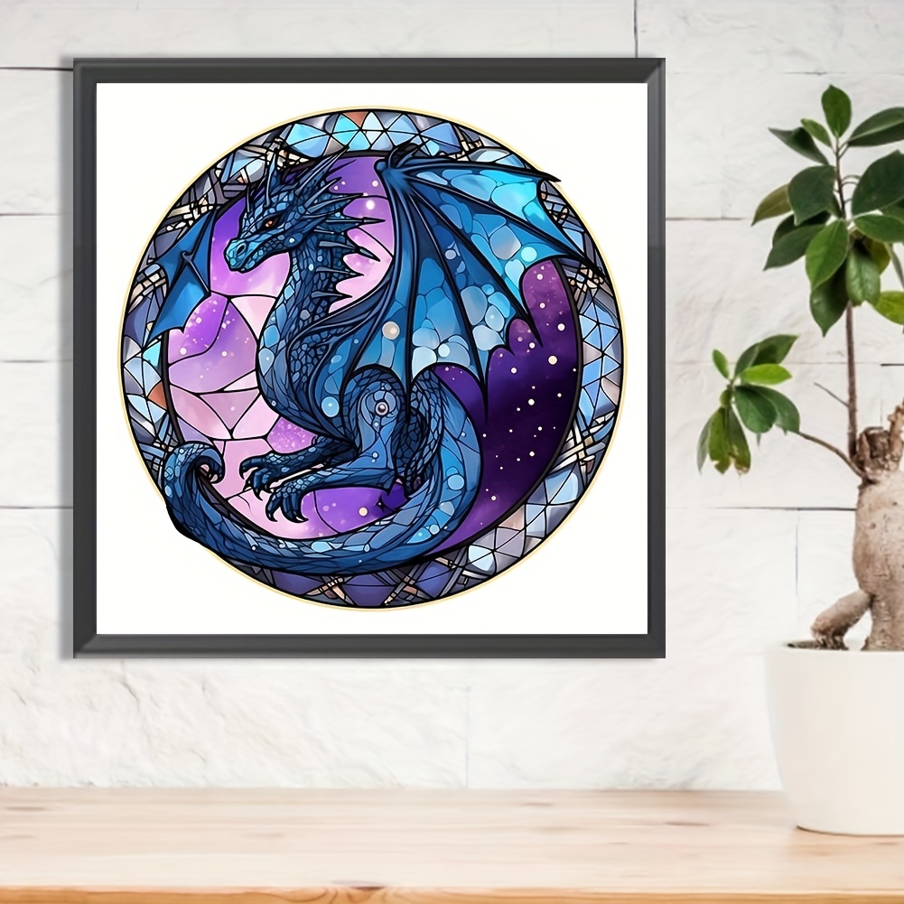 1pc Unframed Diy 5d Diamond Painting Set, Purple Dragon Full Diamond Art  Embroidery Cross Stitch Picture, Diamond Painting Art Craft For Wall Decor,  30*30cm/11.8*11.8in