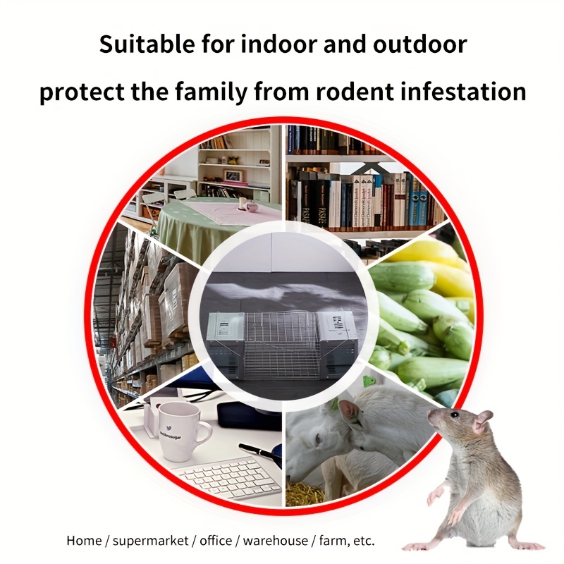 2pcs Humane Mouse Trap Live No Kill Mice Catcher Pets & Children Friendly Highly Sensitive Mouse Trap Washable Reusable Rat Rodent Trap for Outdoor
