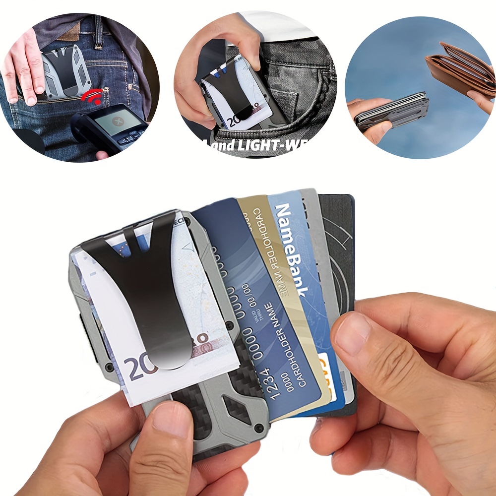 RFID Blocking Slim Aluminum Wallets for Men Minimalist Metal Money