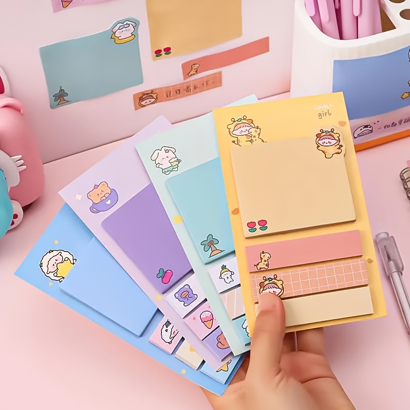80 Sheets Cartoon Animal Sticky Notes Pack Office School Supplies