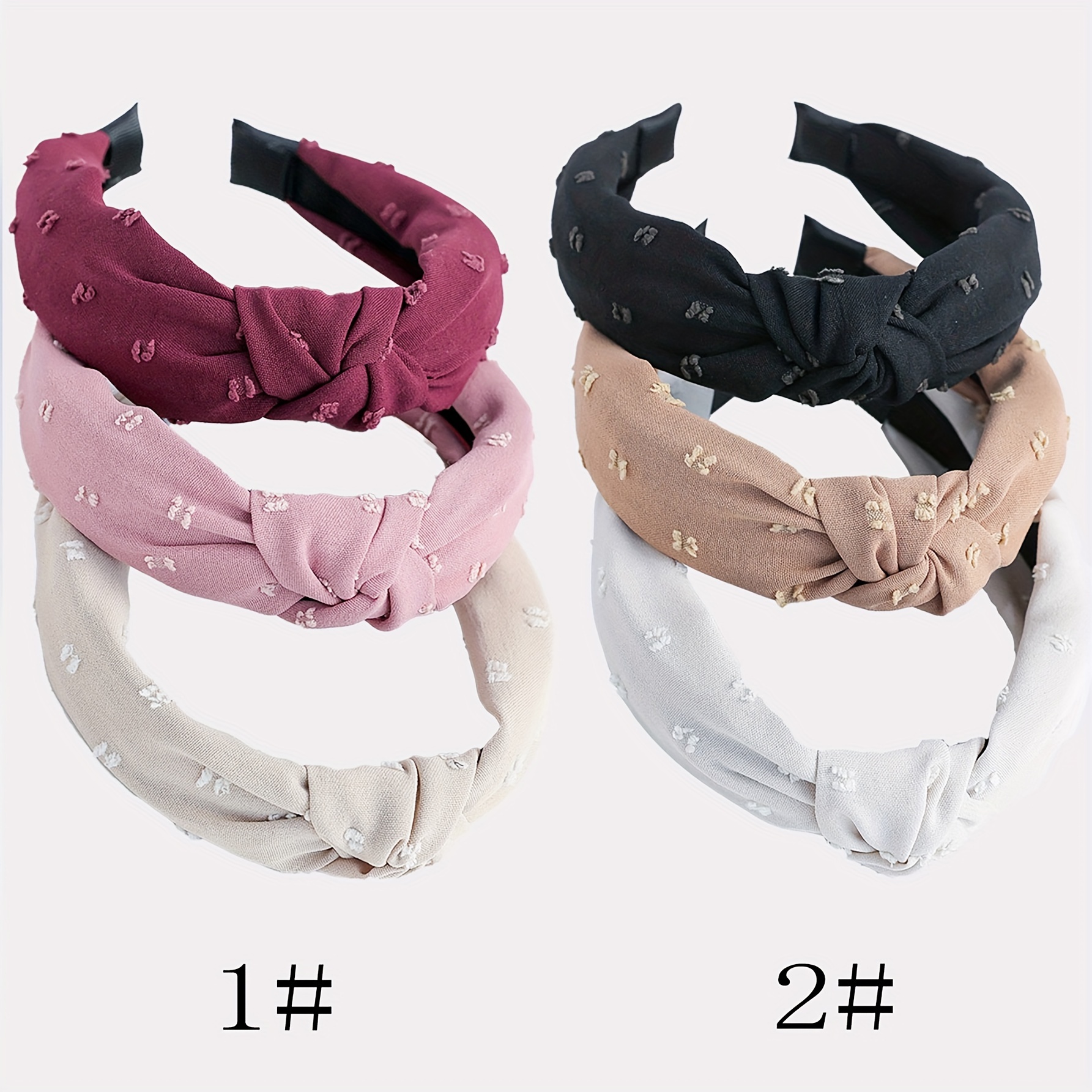 

3 Pcs Simple Solid Color Fabric Headband Cross Top Knot Hair Bands Hair Accessories Twisted Knotted Head Wrap