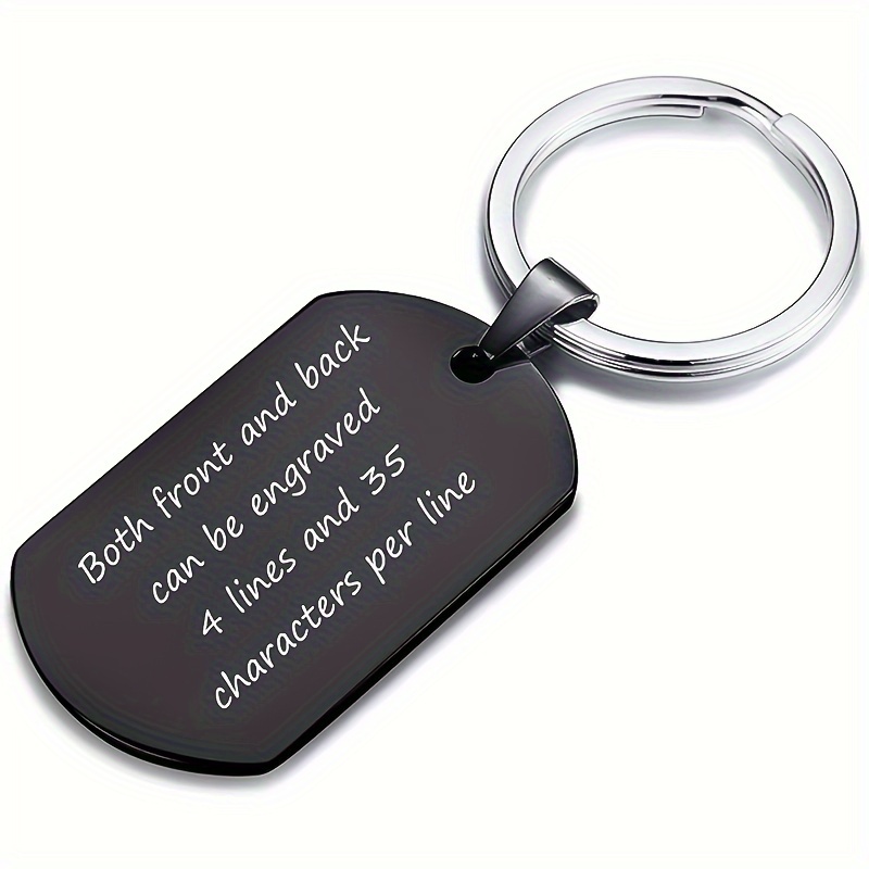 Personalized Key Ring, Two sided Stamped Large Key Fob, Dog Tag