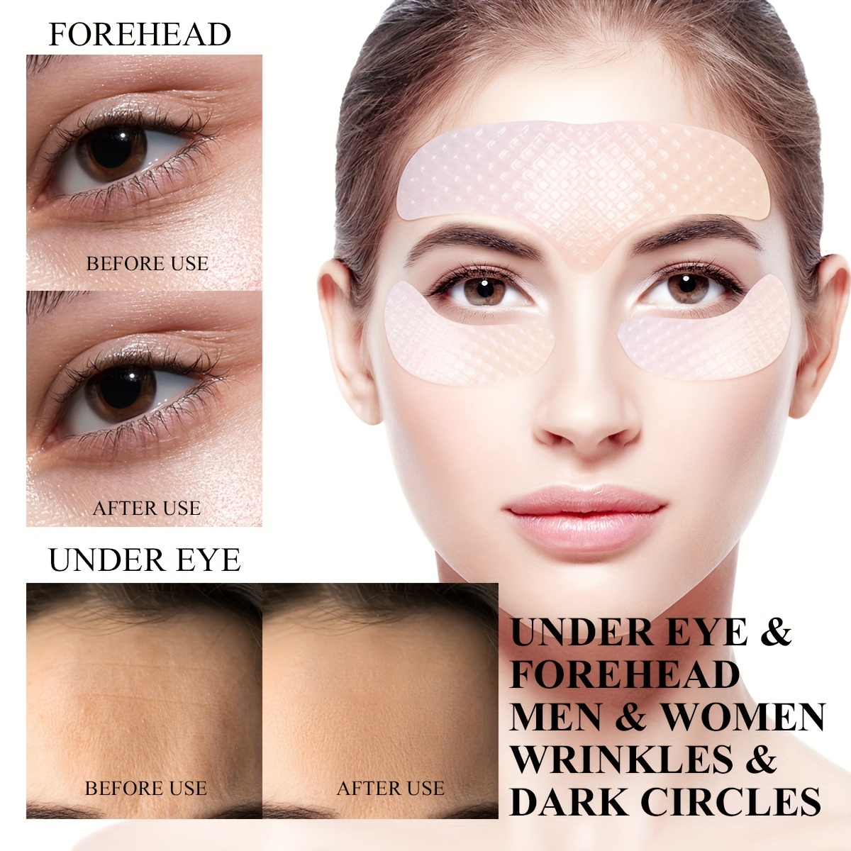 Pearl Forehead Patch Set with 24K Eye Mask - Moisturizing and Pore Refining
