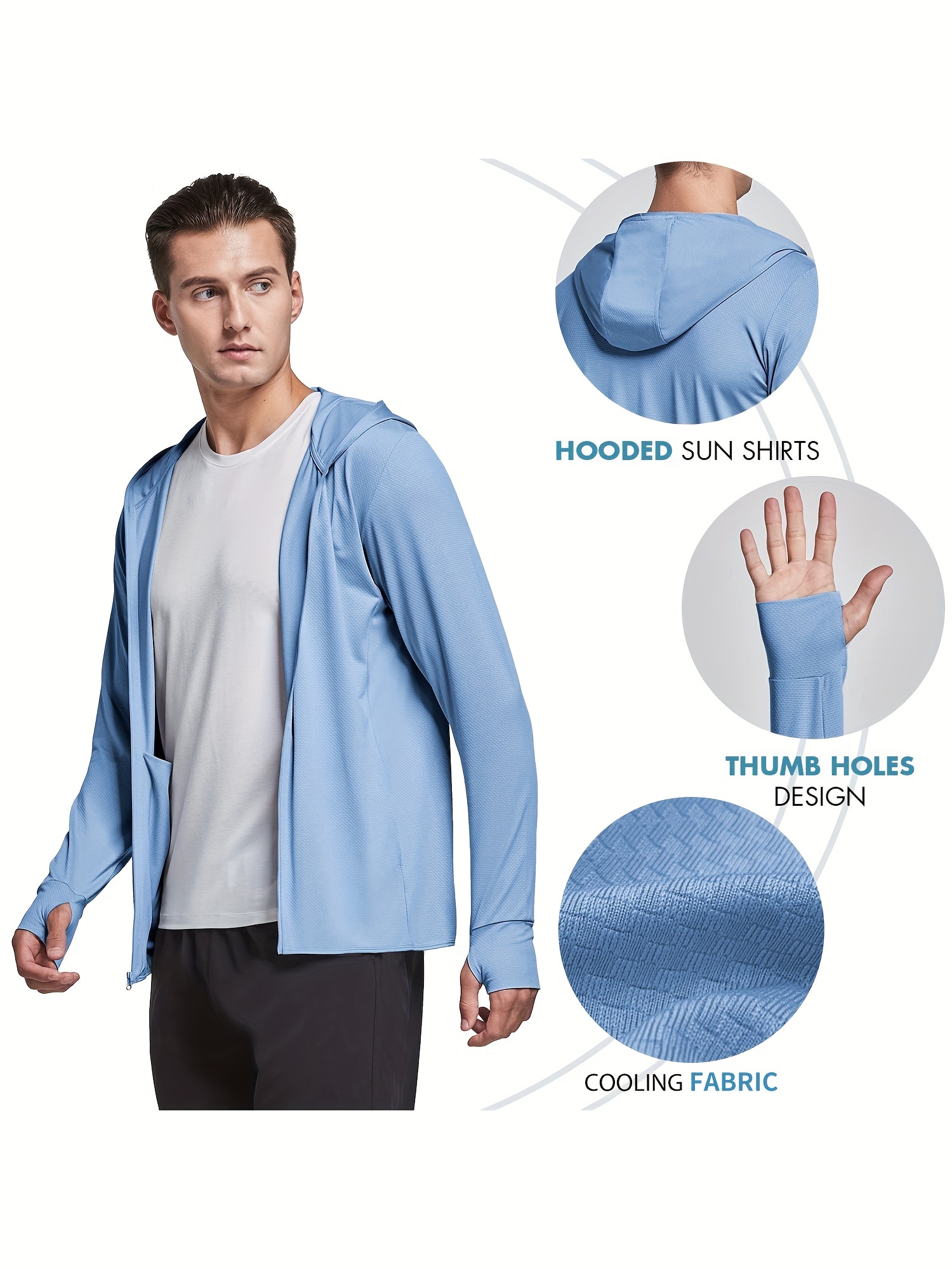 Men's Sun Protection Hooded Jacket Upf 50+ Uv Shirt Long - Temu United  Kingdom