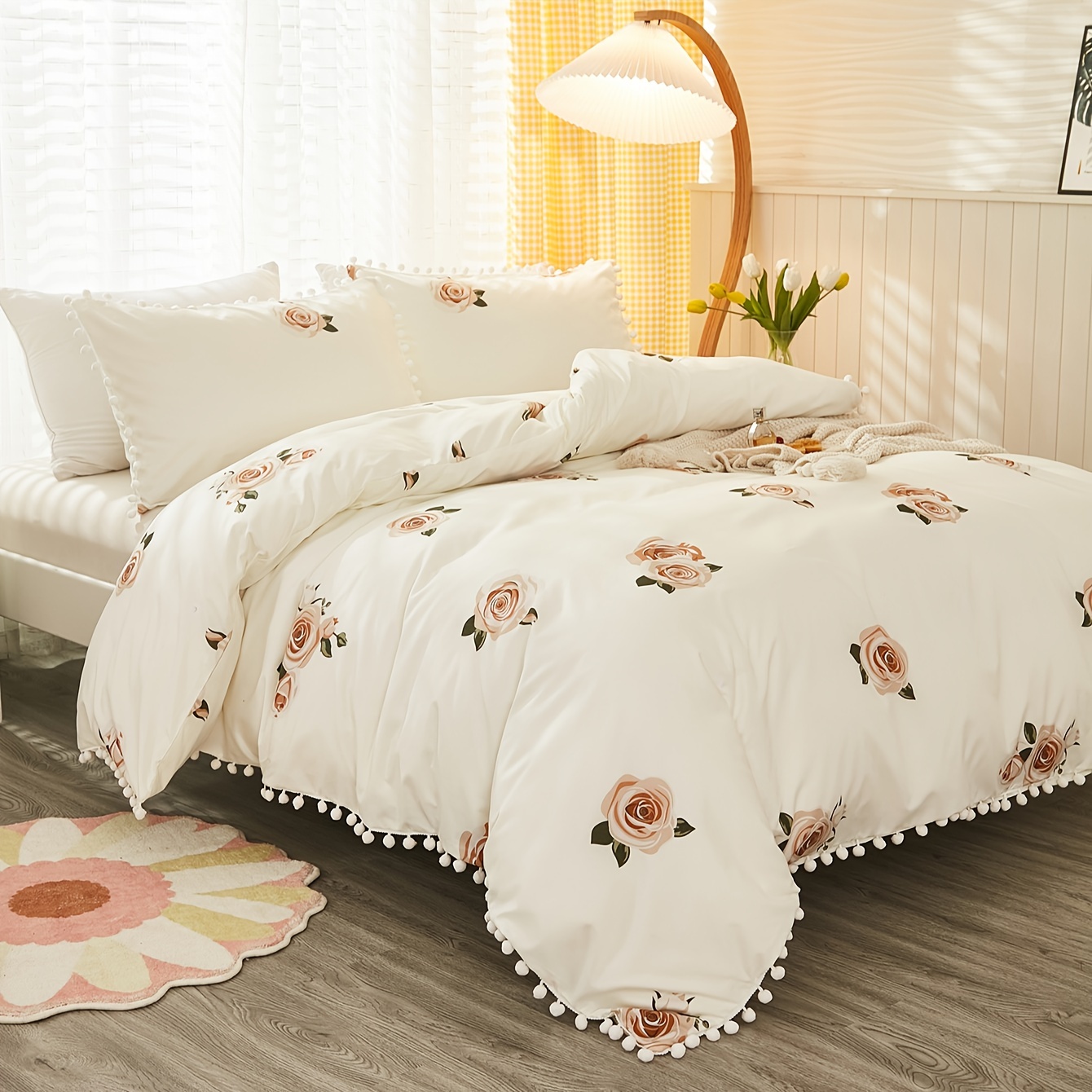 3pcs chemical fiber polyester printed floral color   matching   quilt cover set bedding three piece set 1 quilt cover and 2 pillowcases duvet cover set american   freshness queen king 90 90 102 90 details 9