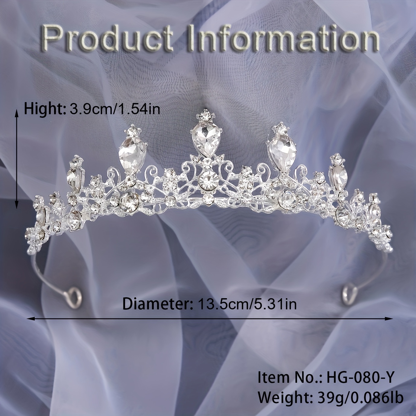 Sliver Wedding Headpieces Metal Tiara Hair Accessories For Bride