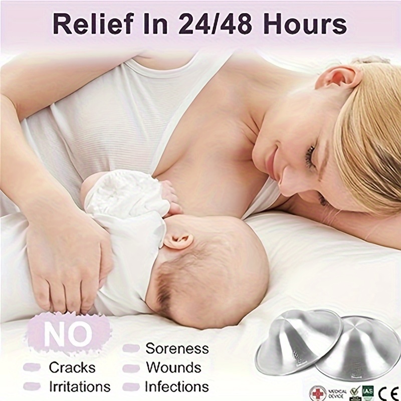 The Original Silver Nursing Cups, Nipple Shields for Nursing Newborn,  Nipple Protector for Breastfeeding, Nipple Covers Breastfeeding, No Need  Nipple
