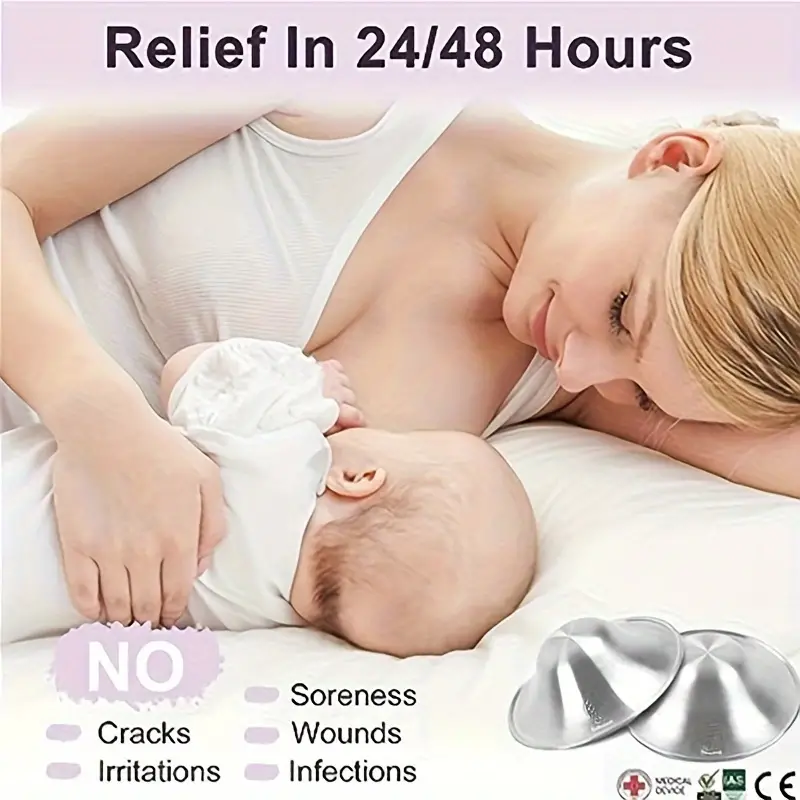 999 Silver Nursing Cups Nipple Covers Breastfeeding - Temu
