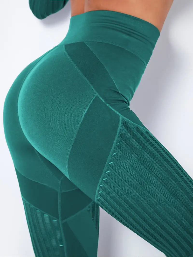 Solid Color Seamless Knitting Yoga Sports Pants Sexy - Temu