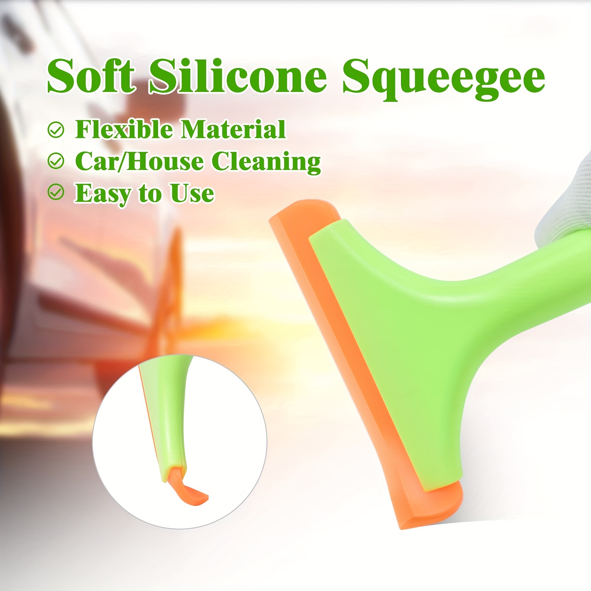 Non scratch Flexible Soft Silicone Handy Squeegee - Temu