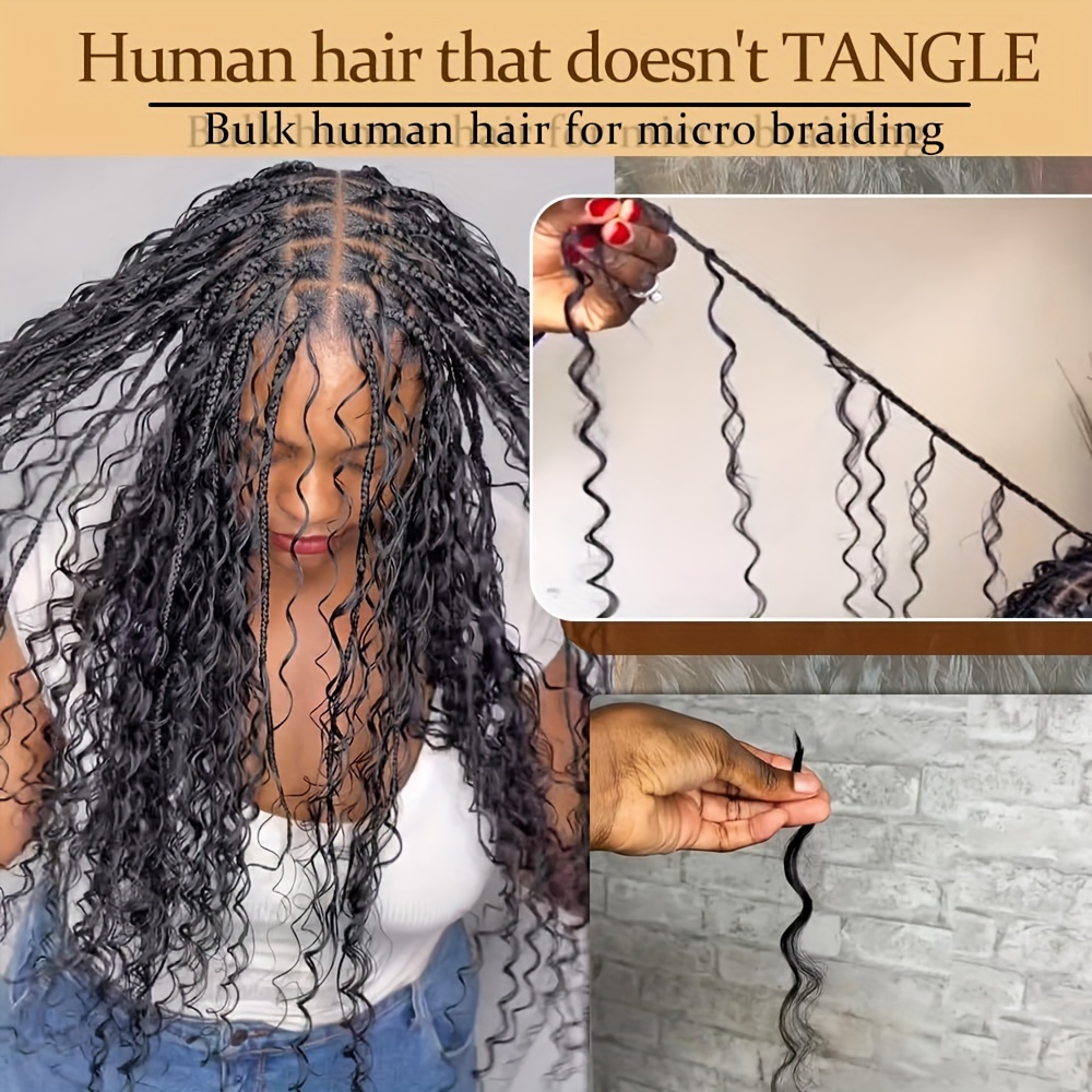  Micro Bulk Human Hair for Braiding Deep Curly wave 26