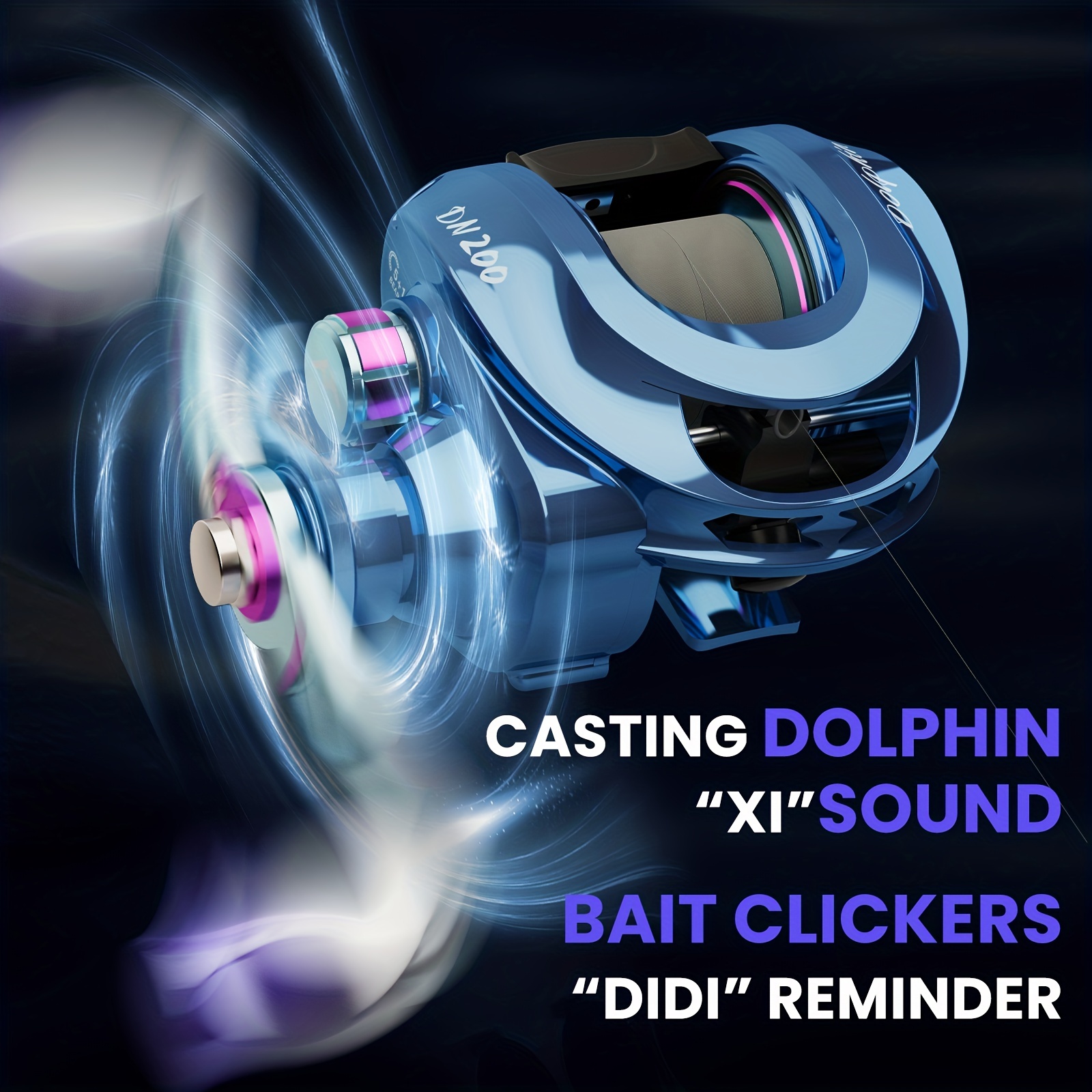 Dolphin Baitcaster Reel 5+1bb 7.2:1 Gear Ratio 22lbs Drag - Temu