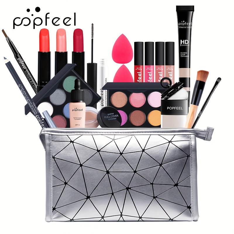 Kit completo de maquillaje para mujeres, kit de regalo de maquillaje todo  en uno, incluye corrector de sombra de ojos, paleta de polvo, lápiz labial