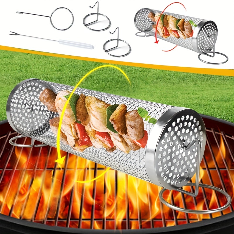 Stainless Steel Grill Basket Smoker Cage Barbecue Cooking - Temu