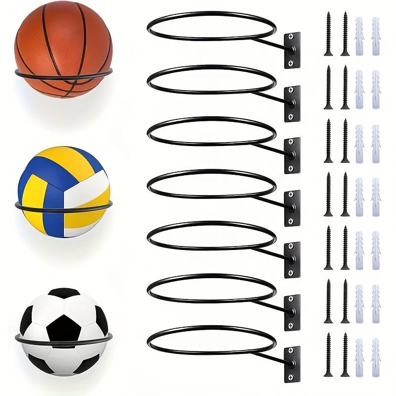 Support Rangement Ballon 3 étages - En Acier, Pour Basket, Volley, Football, Maison, école, Garage