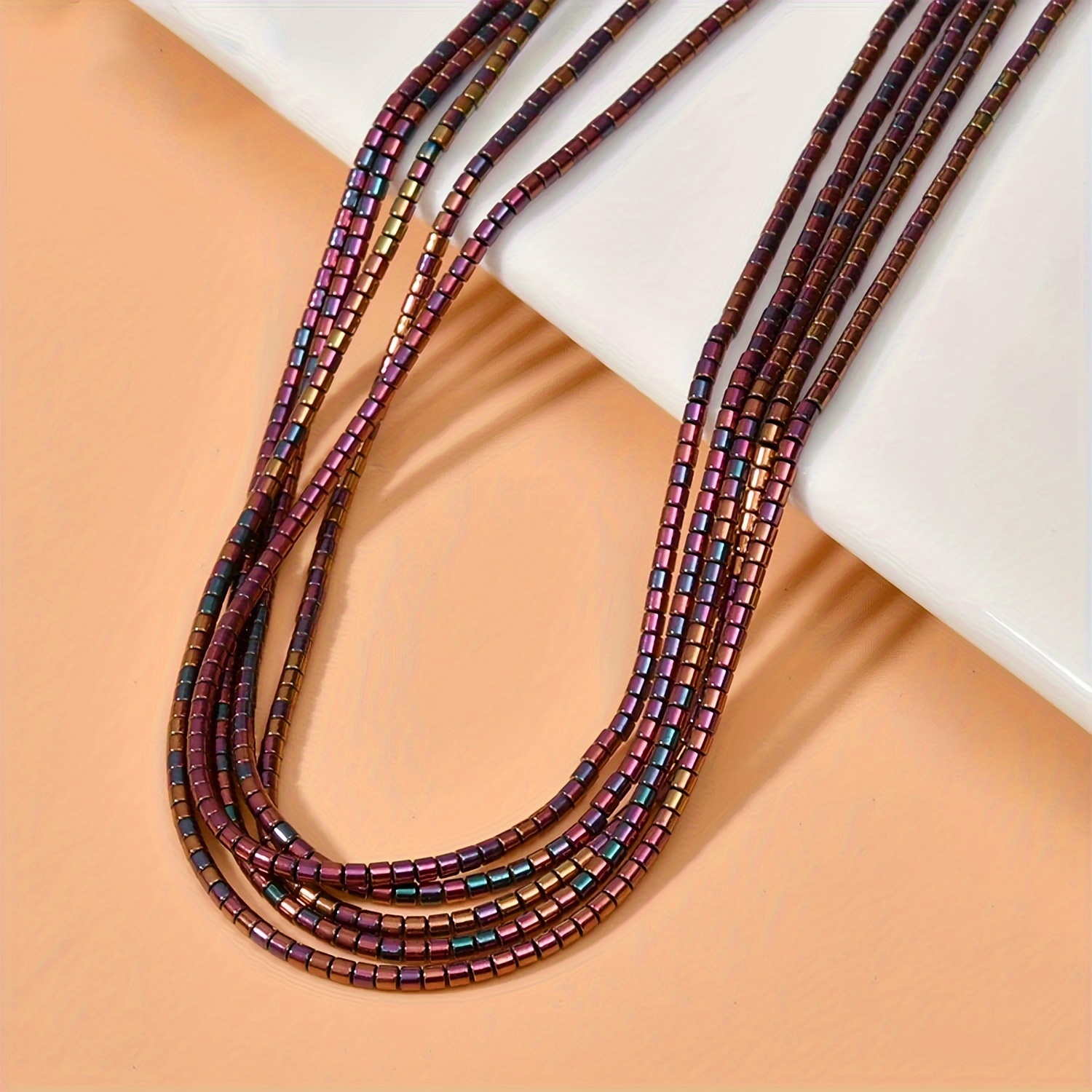Colorful Tiny Hematite Beads Shiny Tube Beads For Jewelry - Temu