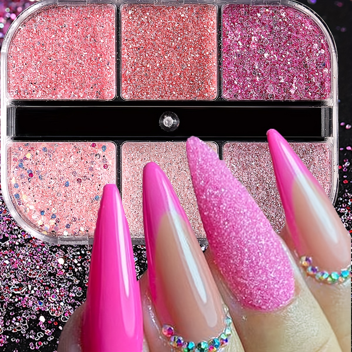 Sugar Nail Glitter Powder Shining Valentine's Day - Temu