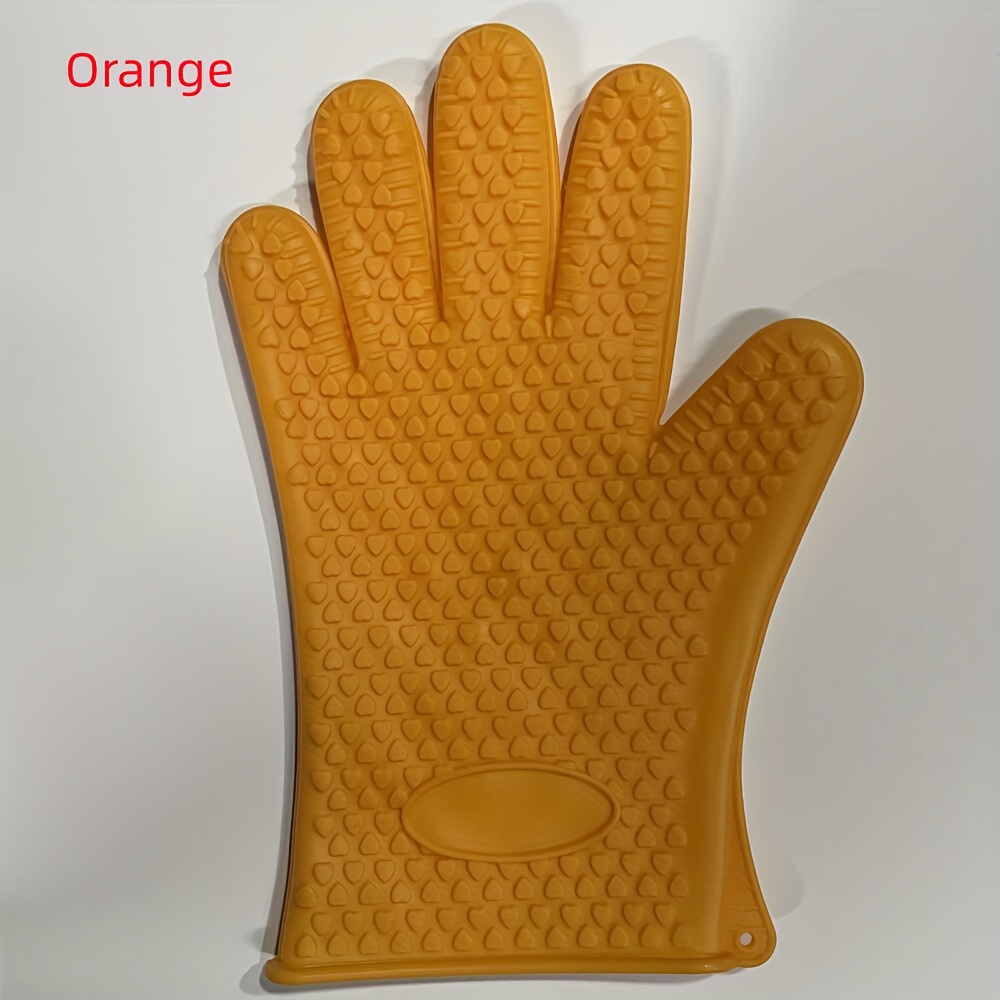 1pc Checked Silicone Oven Glove - Waterproof, Heat Resistant, Non