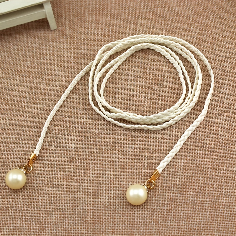 Elegant Imitation Pearl Necklace For Women Simple Knotted - Temu Philippines