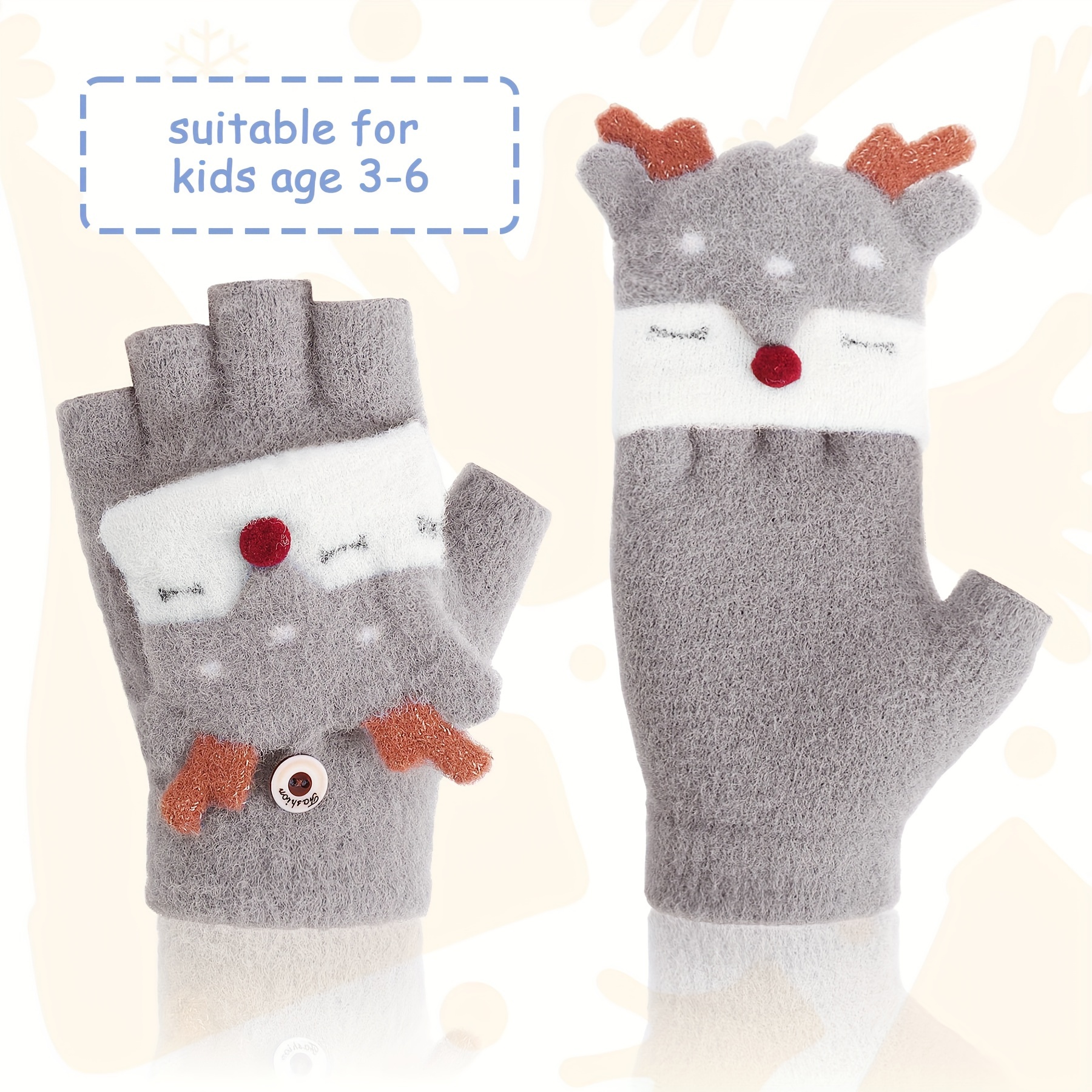 Kids' Flip-Top Convertible Mittens/Fingerless Gloves – To The