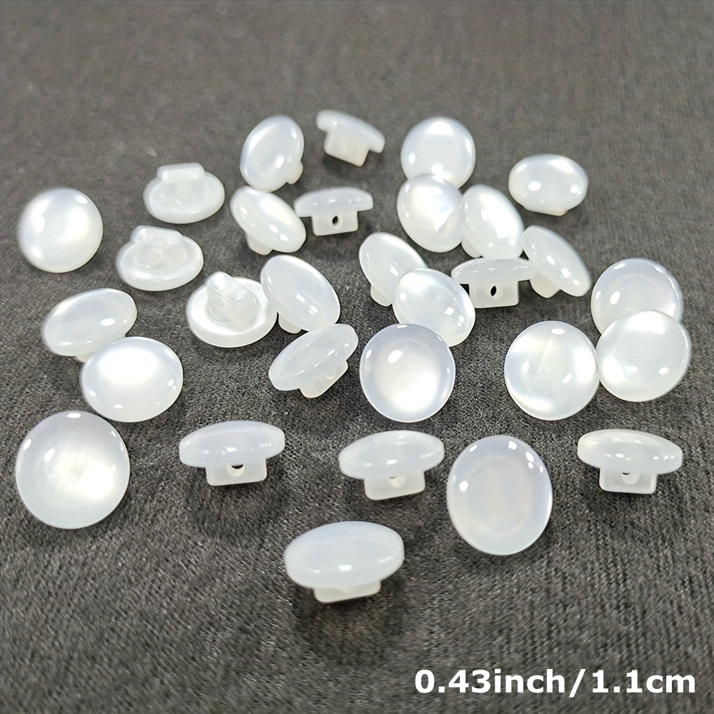 50Pcs Plastic Round Pearl Buttons for Sewing Clothes Accessories 10mm 12mm