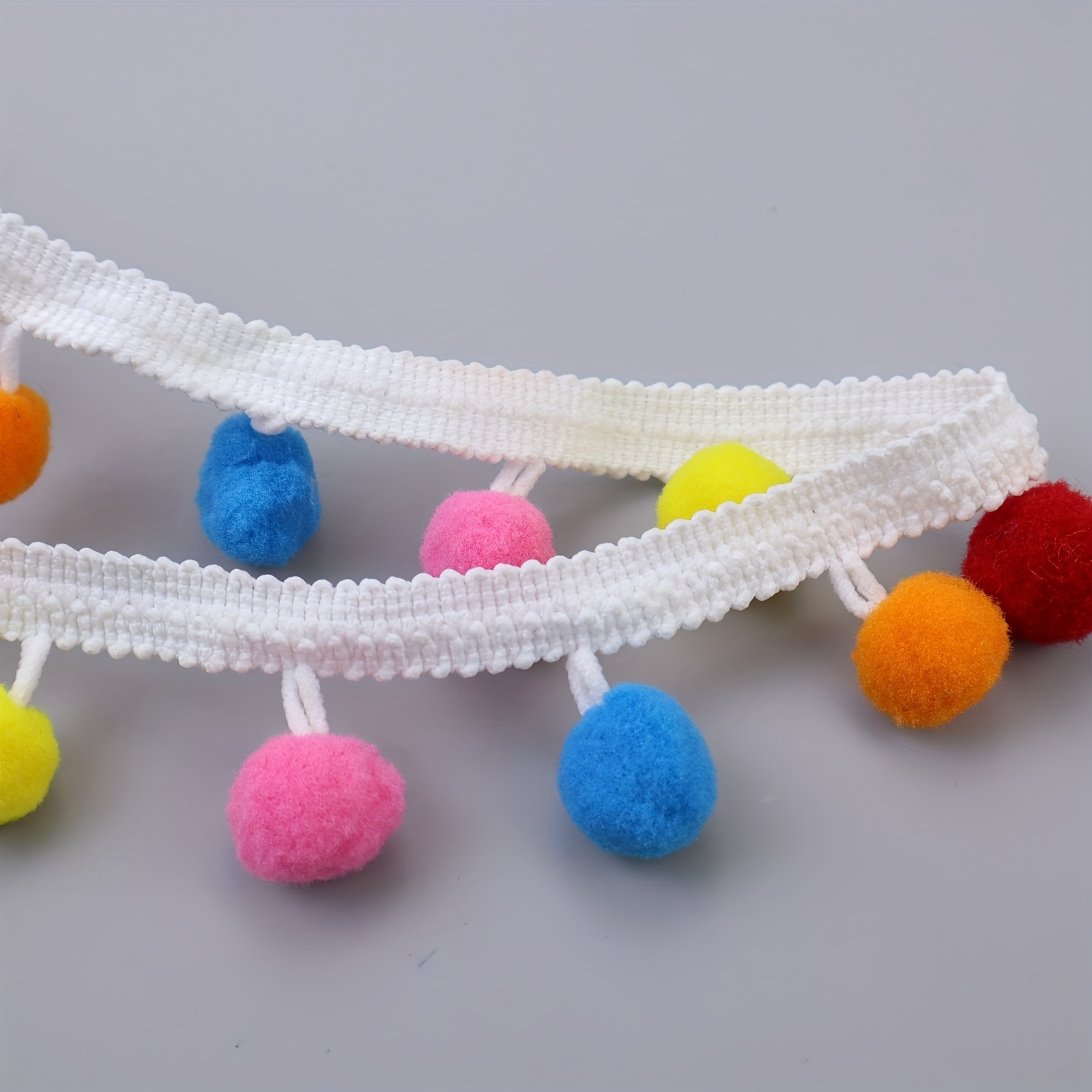 2yards Colorful Pom Pom Trim Ball Lace Pompom Handmade Diy - Temu