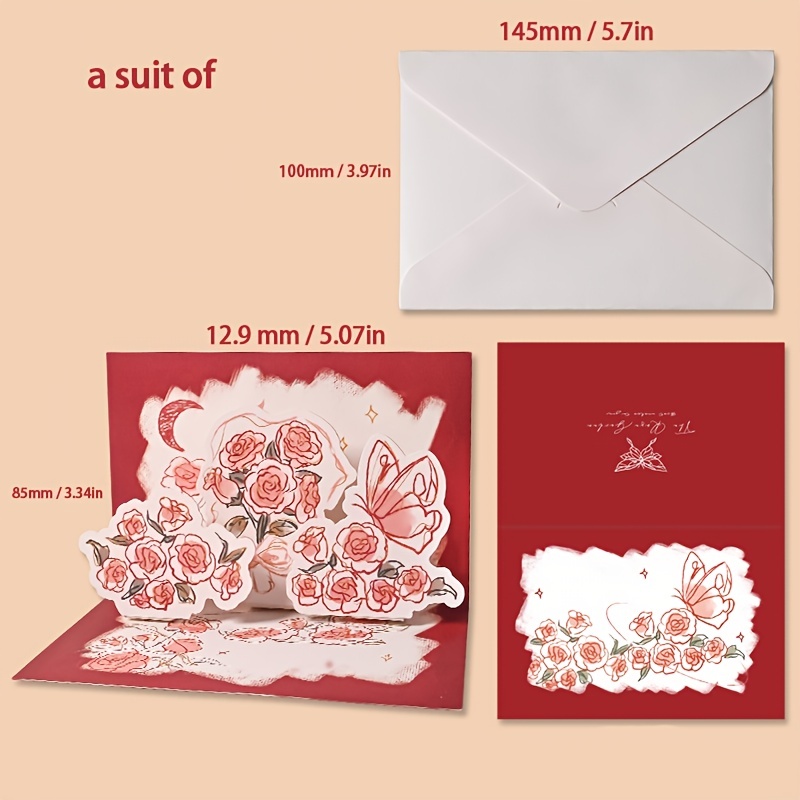1pc Carte de vœux avec enveloppe Art Decor pour les - Temu France