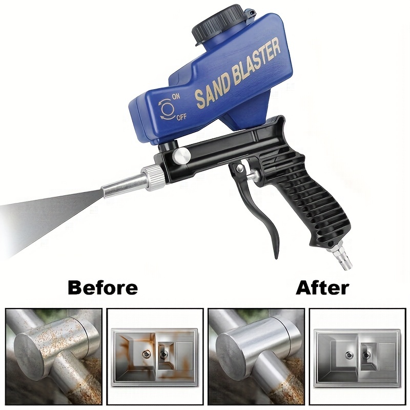 Kit de pistola de arena portátil, práctica pistola de arena para compresor  de aire, para limpiar óxido, suciedad, pintura y grabado de vidrio