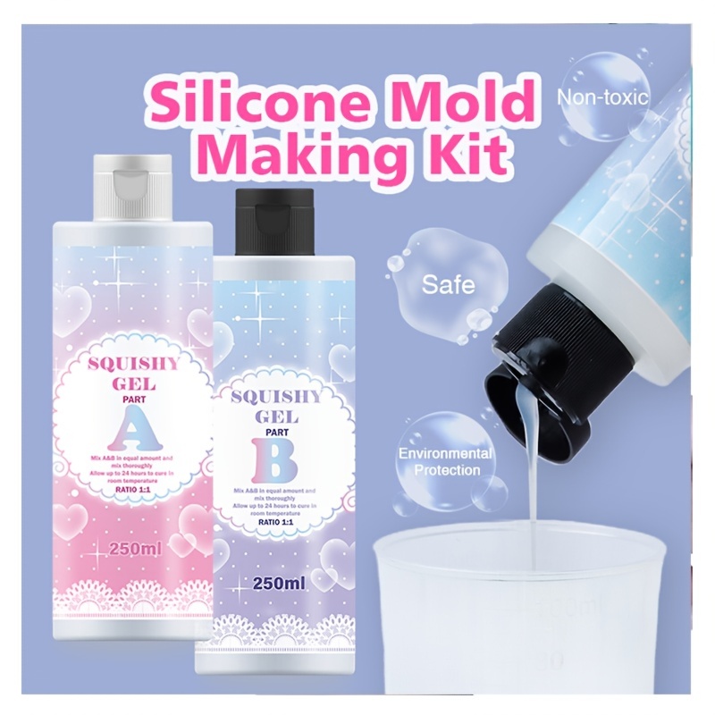 Silicone Mold Making Kit Translucent Liquid Molding Silicone Set for DIY  Casting