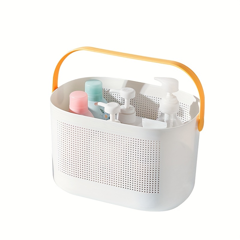 Portable Bath Basket Bathroom Products Shampoo Sundries Storage Basket  Multi-functional Hollow Small Basket 