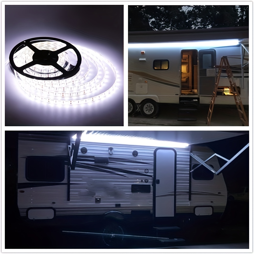  TEKSHINNY Kit de luces LED subterráneas para autocaravana, tira  de luz LED para toldo RV de 12 V, 16.4 pies, iluminación exterior  impermeable para debajo de la carrocería para cámper, autocaravana, 